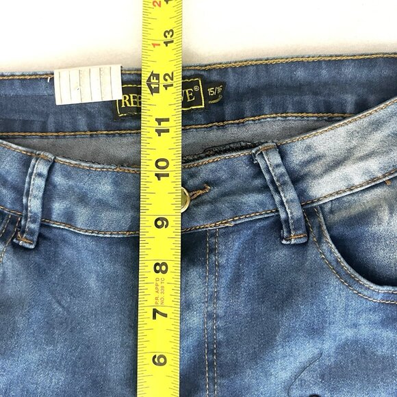 Rebel Love Women's Patch Mid Wash Blue Skinny Stretch Jeans Size 15/16 NWT - Picture 10 of 12